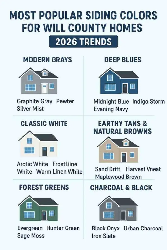 Most Popular Siding Colors for Will County Homes (2026 Trends)